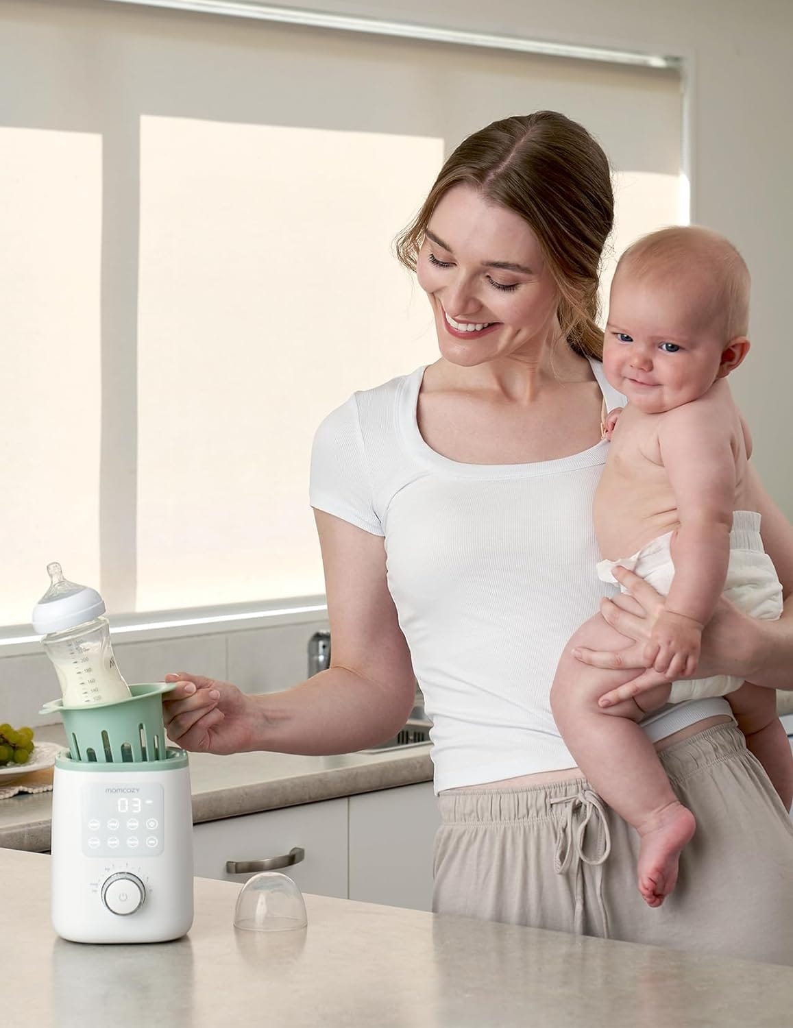 Momcozy 9in1 Baby Bottle Warmer with Night Light, Accurate