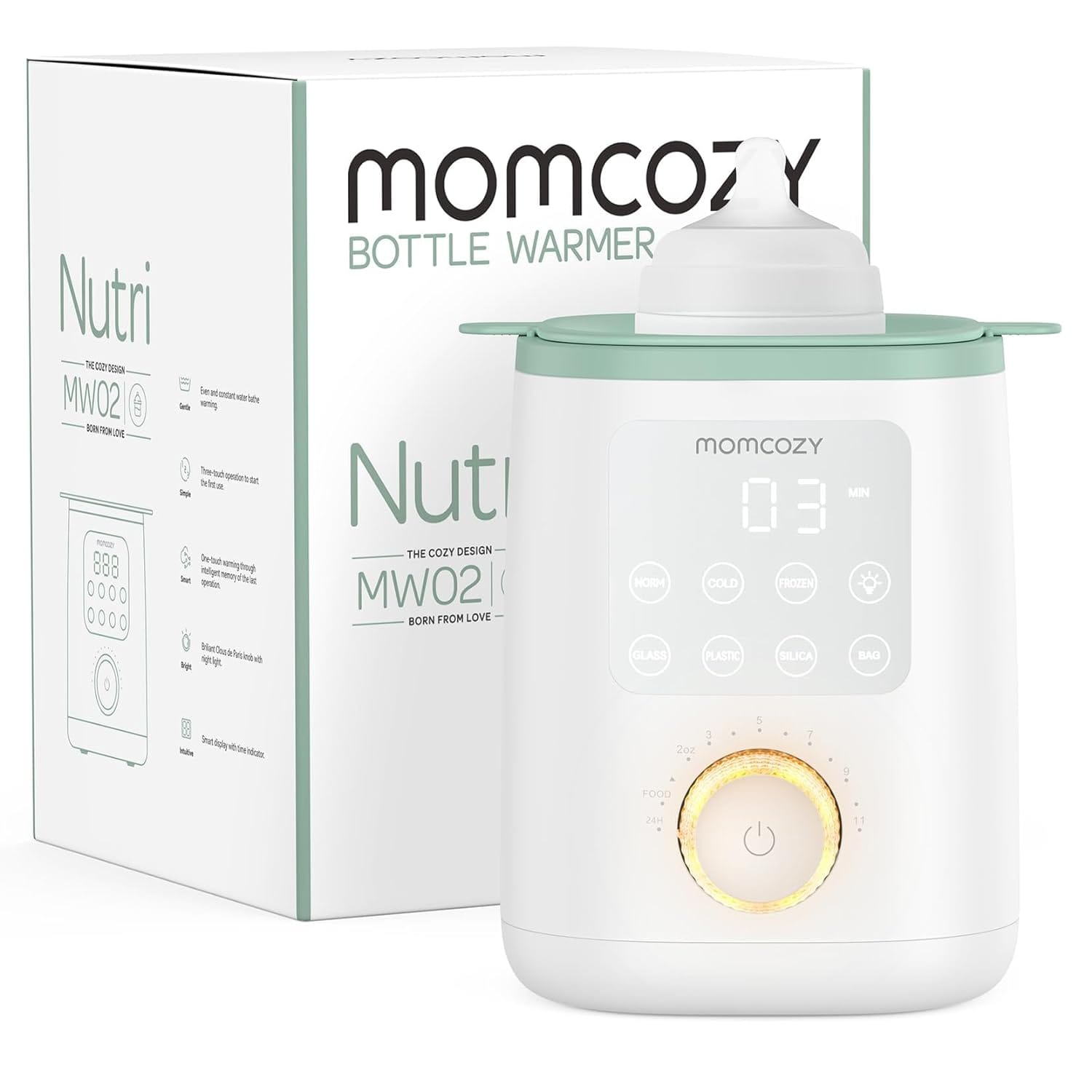 Momcozy 9in1 Baby Bottle Warmer with Night Light, Accurate