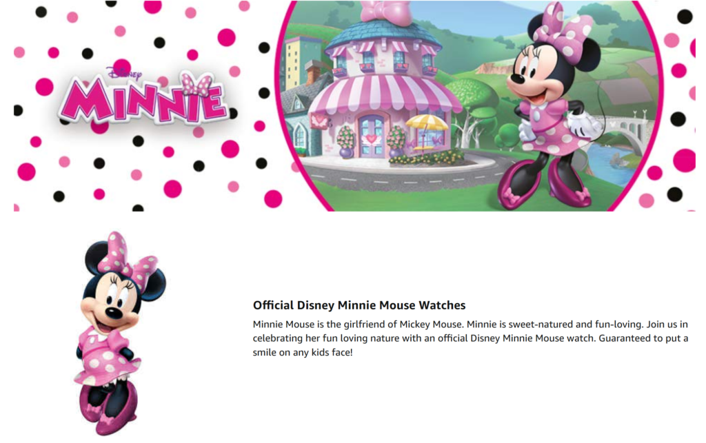 Minnie Mouse Analog Quartz Wrist Watch