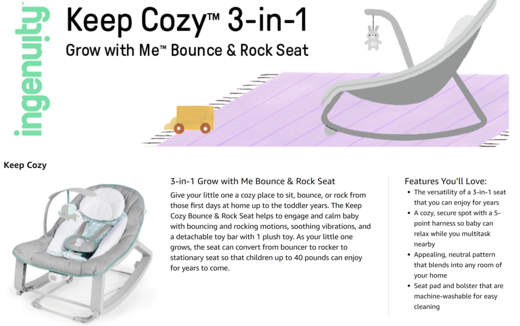 3-in-1 Grow with Me Vibrating Baby Bouncer