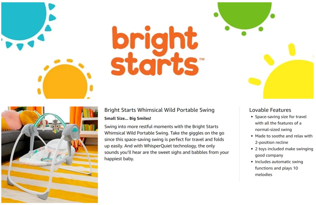 Portable Automatic 6-Speed Baby Swing
