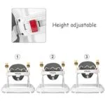 BABY JOY Baby Walker Foldable Activity Walker Helper with Adjustable Height Baby Activity Walker with High Back Padded Seat Bear Toys Gray | Babyz Corner