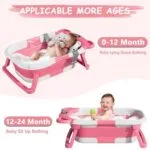 Collapsible Baby Bathtub for Newborn with Thermometer 1 Soft Floating Cushion 1 Bath NetPortable Travel Bathtub with Drain Hole Durable Foldable Baby Tubs for Infants to | Babyz Corner