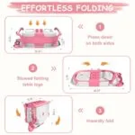Collapsible Baby Bathtub for Newborn with Thermometer 1 Soft Floating Cushion 1 Bath NetPortable Travel Bathtub with Drain Hole Durable Foldable Baby Tubs for Infants to | Babyz Corner