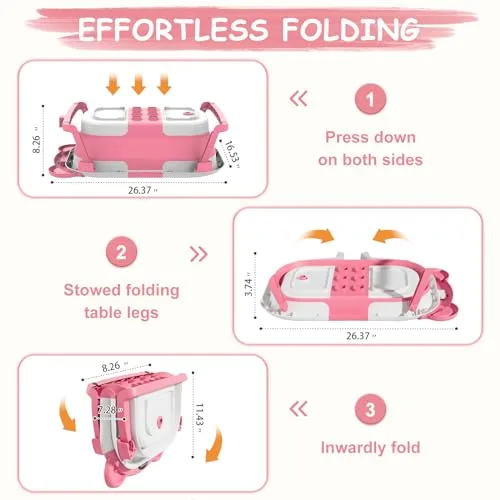 Collapsible Baby Bathtub for Newborn with Thermometer 1 Soft Floating Cushion 1 Bath NetPortable Travel Bathtub with Drain Hole Durable Foldable Baby Tubs for Infants to | Babyz Corner