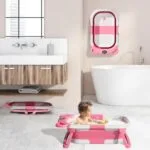 Collapsible Baby Bathtub for Newborn with Thermometer 1 Soft Floating Cushion 1 Bath NetPortable Travel Bathtub with Drain Hole Durable Foldable Baby Tubs for Infants to | Babyz Corner