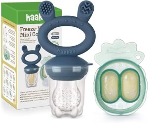 Haakaa Baby Fresh Food Feeder | Silicone Feeder with Pouch Cover for Milk Freezing, BPA Free
