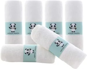 HIPHOP PANDA Baby Washcloths Rayon Made from Bamboo - 2 Layer Soft Absorbent Newborn Bath Face Towel - Natural Baby Wipes for Delicate Skin - Baby Registry as Shower6 Pack | Babyz Corner