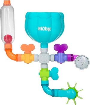 Nuby Wacky Waterworks Pipes Bath Toy with Interactive Features for Cognitive Development