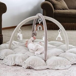5-in-1 Thick & Plush Baby Play Gym with 6 Toys