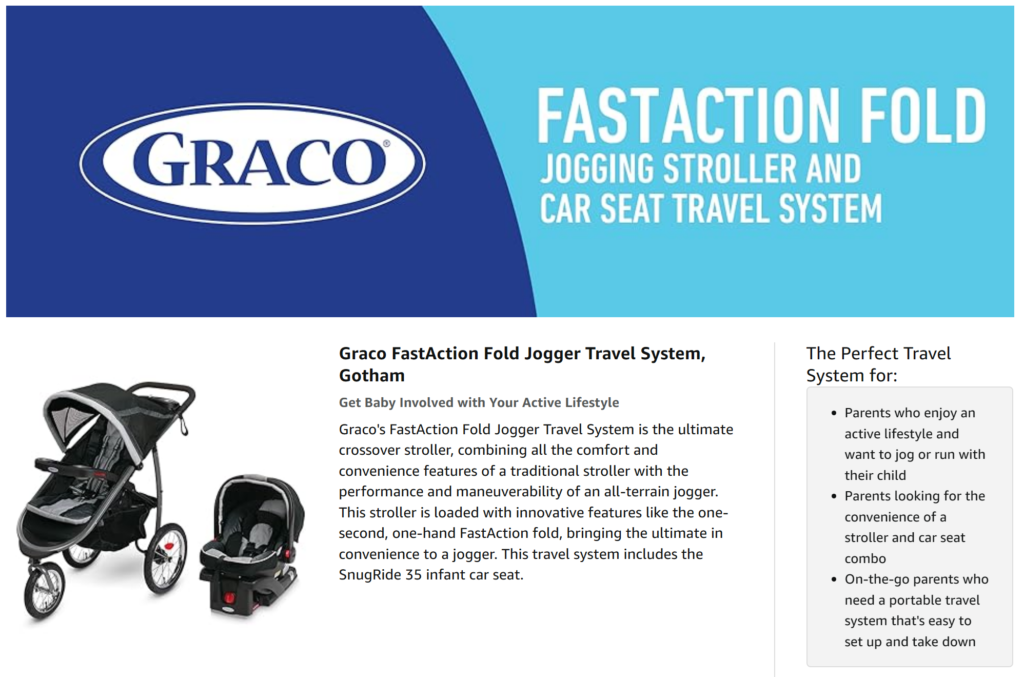 Graco FastAction Fold Jogger Travel System