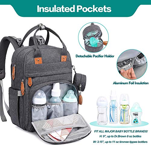 BabbleRoo Diaper Bag Backpack – Multi function Waterproof Diaper Bag ...