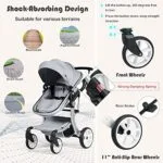 BABY JOY 2-in-1 High Landscape Baby Stroller Reversible Bassinet Reclining Stroller Foldable Push Chair wAdjustable Canopy Storage Bag Foot Cover Rain Cover Net | Babyz Corner