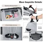BABY JOY 2-in-1 High Landscape Baby Stroller Reversible Bassinet Reclining Stroller Foldable Push Chair wAdjustable Canopy Storage Bag Foot Cover Rain Cover Net | Babyz Corner