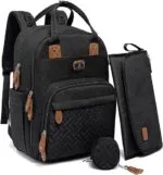 Dikaslon Diaper Bag Backpack with Portable Changing Pad Pacifier Case and Stroller Straps Large Unisex Baby Bags for Boys Girls Multipurpose Travel Back Pack Moms Dads Black | Babyz Corner
