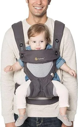 Ergobaby 360 All-Position Baby Carrier with Lumbar Support 12-45 Pounds Carbon Grey Cool Air Mesh | Babyz Corner