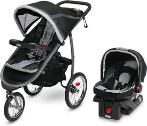Graco FastAction Fold Jogger Travel System | Includes SnugRide 35 Infant Car Seat, Gotham