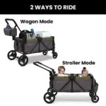 Jeep Sport All-Terrain Stroller Wagon by Delta Children - Includes Canopy Parent Organizer Adjustable Handlebar Snack Tray Cup Holders GreyOlive Green | Babyz Corner