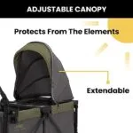 Jeep Sport All-Terrain Stroller Wagon by Delta Children - Includes Canopy Parent Organizer Adjustable Handlebar Snack Tray Cup Holders GreyOlive Green | Babyz Corner