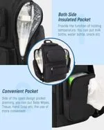 Mancro Diaper Bag Backpack Multifunctional Dad Diaper Bag with 2 Side Insulated Pockets Travel Water Resistant Baby Diaper Backpack for Men Women with Stroller Straps Black | Babyz Corner