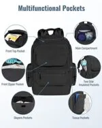 Mancro Diaper Bag Backpack Multifunctional Dad Diaper Bag with 2 Side Insulated Pockets Travel Water Resistant Baby Diaper Backpack for Men Women with Stroller Straps Black | Babyz Corner