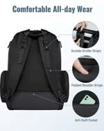 Mancro Diaper Bag Backpack Multifunctional Dad Diaper Bag with 2 Side Insulated Pockets Travel Water Resistant Baby Diaper Backpack for Men Women with Stroller Straps Black | Babyz Corner