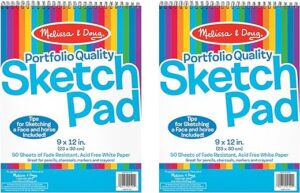 Melissa & Doug Sketch Pad (9 x 12 Inches) - 50 Sheets, 2-Pack - FSC Certified