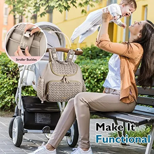 mommore Diaper Bag Small Diaper Backpack Stylish Newborn Baby Mini Maternity Bags Travel Backpacks with Insulated Pockets Changing Pad Stroller Straps | Babyz Corner