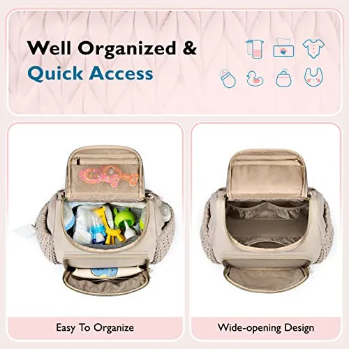 mommore Diaper Bag Small Diaper Backpack Stylish Newborn Baby Mini Maternity Bags Travel Backpacks with Insulated Pockets Changing Pad Stroller Straps | Babyz Corner