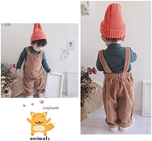 Boy Soft Corduroy Suspender Pants Kids Overalls Loose Retro - Babyz Corner