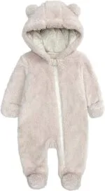 Newborn Baby Jumpsuit Hooded Fleece Rompers Long Sleeve Onesies Outwear Outfits | Babyz Corner