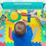 ProSource Kids Foam Puzzle Floor Play Mat with Shapes Colors 36 Tiles 12x12 and 24 Borders | Babyz Corner