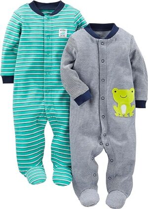 Simple Joys by Carter's Baby Boys' 2-Pack Cotton Snap Footed Sleep and Play