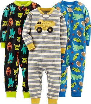 Simple Joys by Carter's Baby Boys' 3 Pack Snug Fit Footless Cotton Pajamas