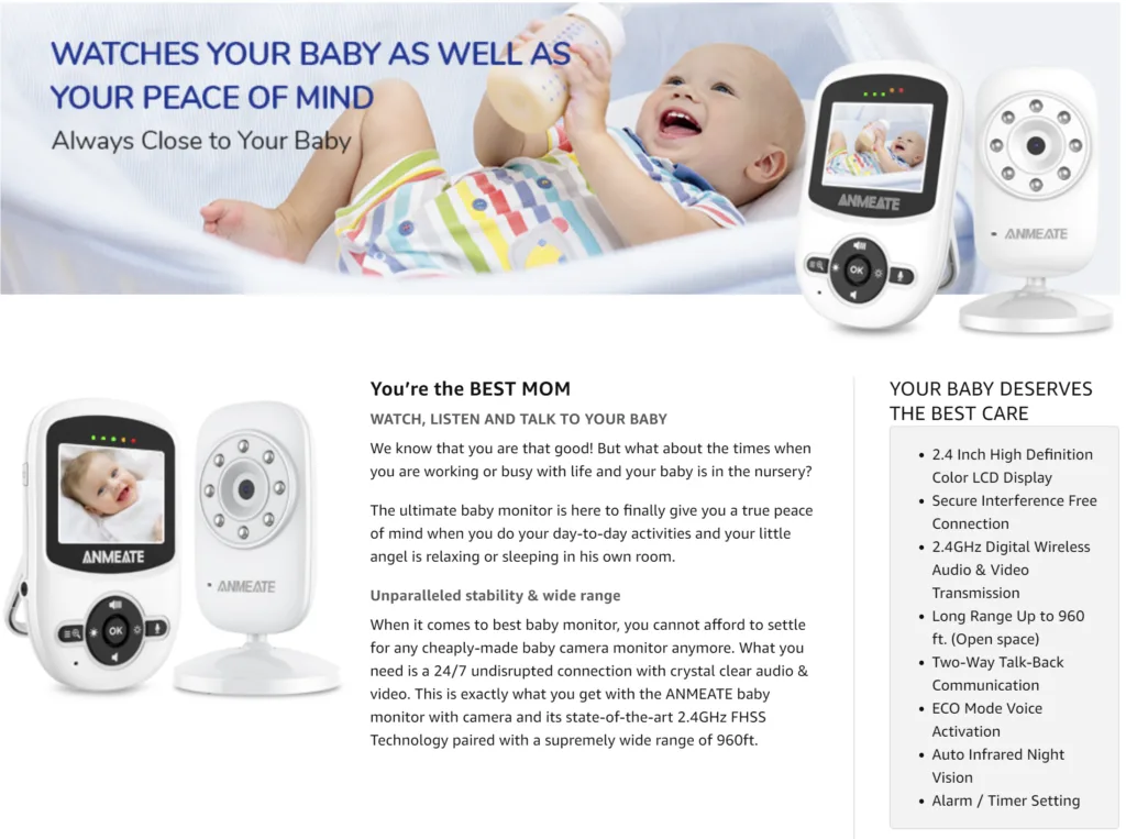 Baby Monitor with Digital Camera
