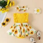 Baby Girl Clothes Newborn Romper Dress Infant Lace Ruffle Sleeveless Summer Outfits with Headband 0-12 Months | Babyz Corner