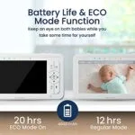 Babysense 5 HD Split-Screen Baby Monitor Video Baby Monitor with 2 Cameras and Audio Night Light 960ft Range Two-Way Audio 4X Zoom Night Vision 4000mAh Battery | Babyz Corner