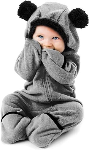 Fleece Baby Bunting Bodysuit for Infants