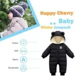 Happy Cherry Baby Snowsuit Winter Coat Warm Hoodie Romper Puffer Jacket | Babyz Corner