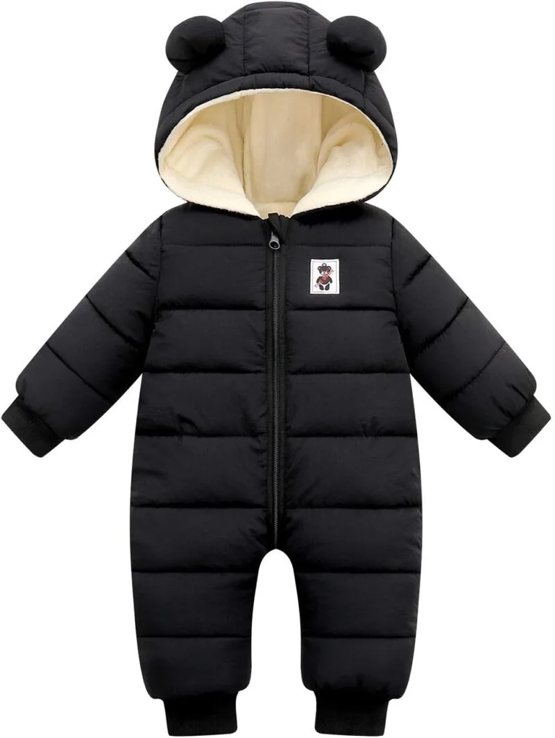 Happy Cherry Baby Snowsuit Winter Coat Warm Hoodie Romper Puffer Jacket | Babyz Corner