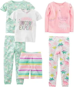 Simple Joys by Carter's Girls' 6-Piece Snug Fit Cotton Pajama Set