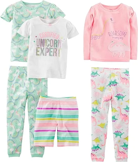 Simple Joys by Carters Baby Girls 6-Piece Snug Fit Cotton Pajama Set | Babyz Corner