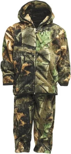 Camo Full Zip Hoodie Sweatshirt Fleece Jacket & Pants Set