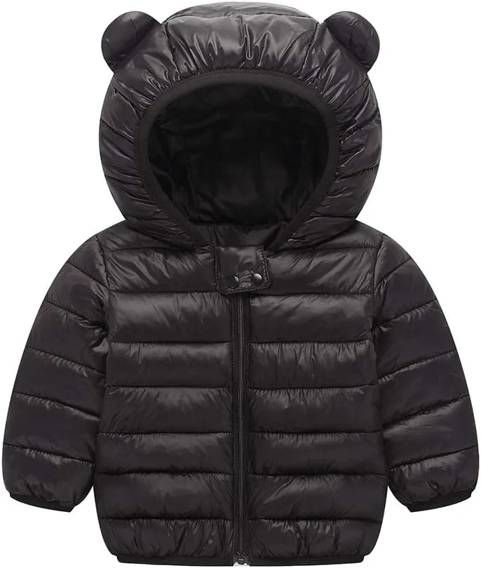 Winter Down Coats for Kids Baby Boys Girls Light Puffer Padded Jacket Bear Hoods Infant Outerwear | Babyz Corner
