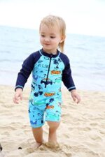 HUAANIUE Baby/Toddler Boy Swimsuit Rashguard Swimwear Long Sleeve One-Piece