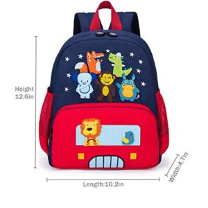Cute Zoo Little 3d Backpack Kids Backpack for Boys and Girls Toddler Backpack Waterproof Preschool (Red)