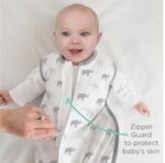 Amazing Baby Microfleece Sleeping Sack, Wearable Blanket with 2-Way Zipper, Use After Swaddle Transition, Playful Dots, Sterling, Medium 6-12 Month