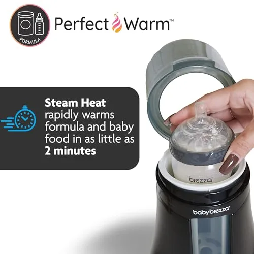 Baby Brezza Electric Baby Bottle Warmer, Breastmilk Warmer + Defroster - Only Brand with Different Temperatures for Breastmilk + Formula - Universal Fit for All Baby Bottle...