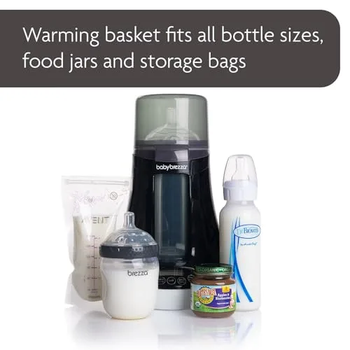 Baby Brezza Electric Baby Bottle Warmer, Breastmilk Warmer + Defroster - Only Brand with Different Temperatures for Breastmilk + Formula - Universal Fit for All Baby Bottle...