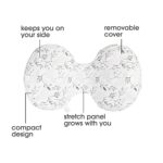 Boppy Side Sleeper Pregnancy Pillow with Removable Jersey Pillow Cover, Gray Falling Leaves, Compact Stay-Put Design with Signature Stretch Panel, Prenatal and Postnatal...